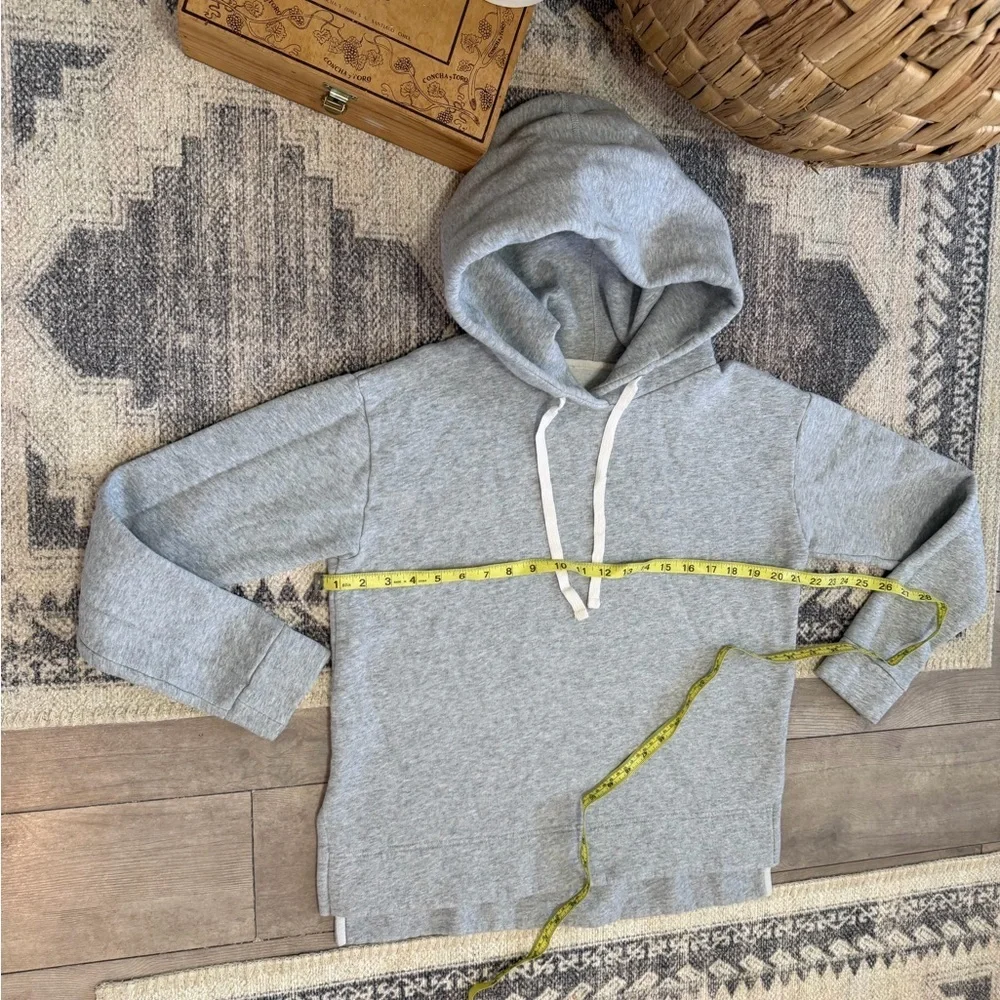 J. Crew Women’s Side Slit Tunic Hoodie Heather Gray Pullover Hoodie Sz Small